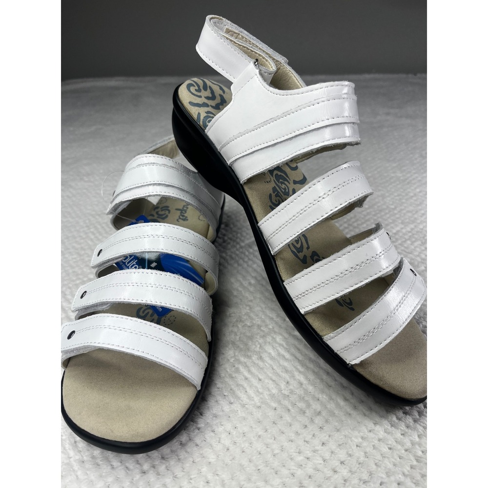 New Propet Womens White Leather Ortholite Comfort Strap Sandals‎ Size 9 W